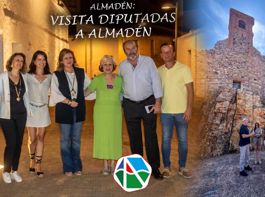 Visita, María Jesús Pelayo y Maribel Mansillas, Diputadas Provinciales a Almadén